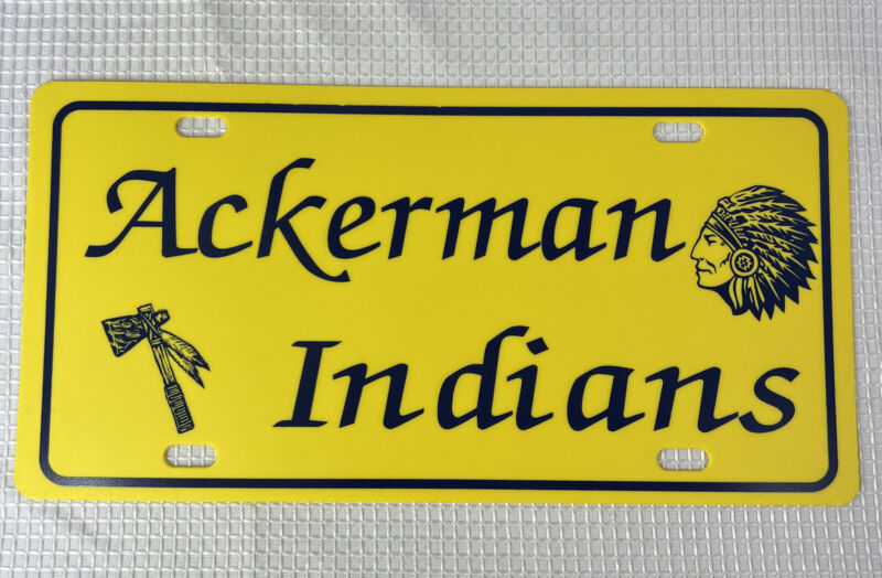 Vintage Mississippi Booster License Plate Ackerman Indians License Plate WOW 