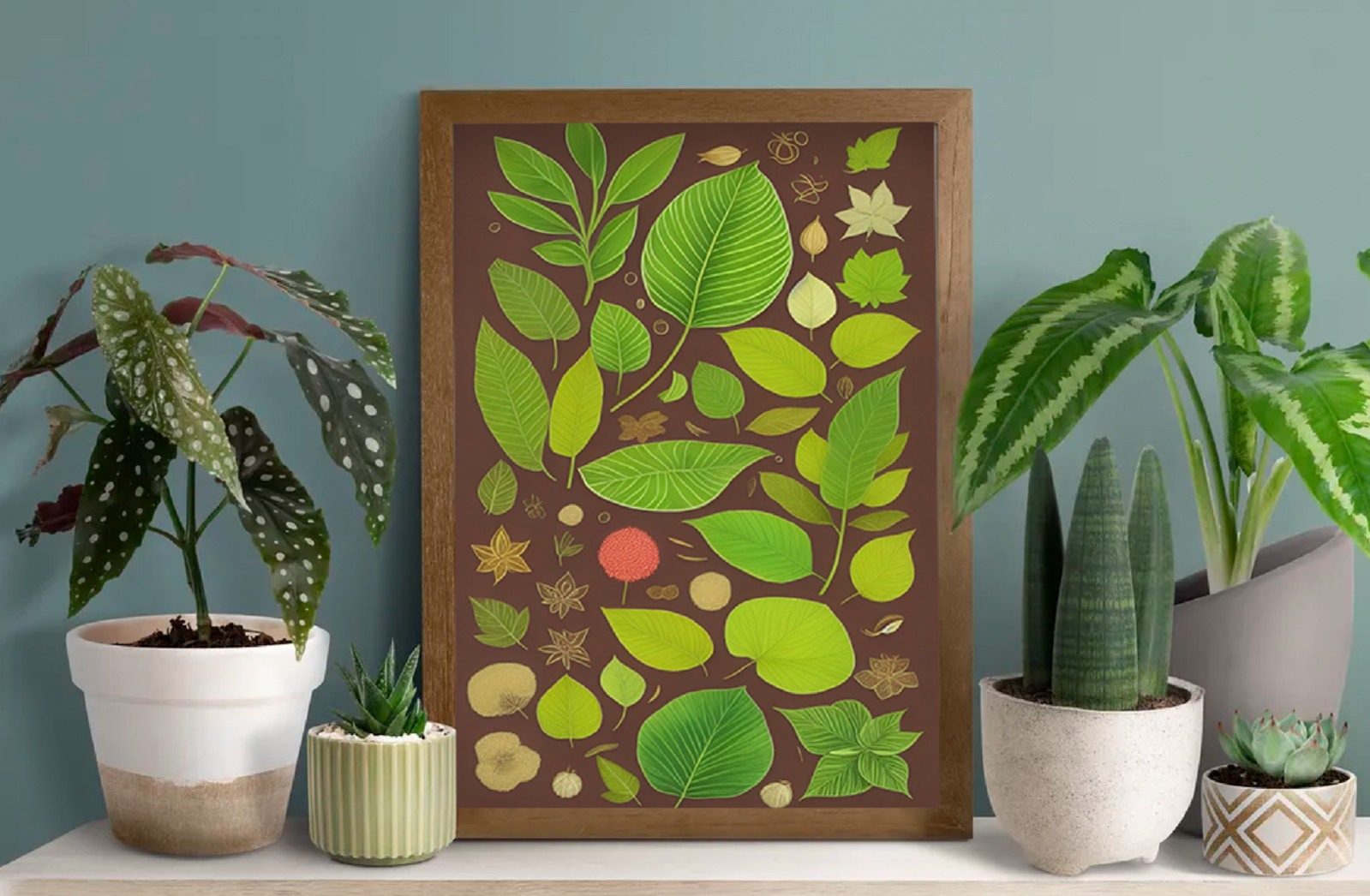 Farmhouse Boho Style Antique Botanical Print Aged Vintage Print Country Floral