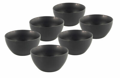 Müslischale schwarz 600ml - 6er Set - Porzellan Müsli Schüssel Obst Schale 14 cm