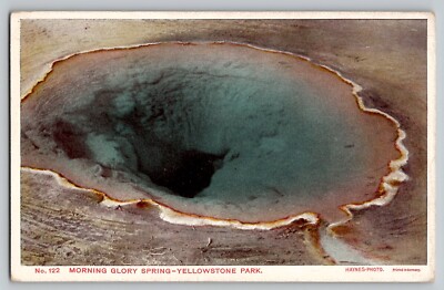 1910s Yellowstone HAYNES 100 Series Postcard Morning Glory Spring 122 Vtg