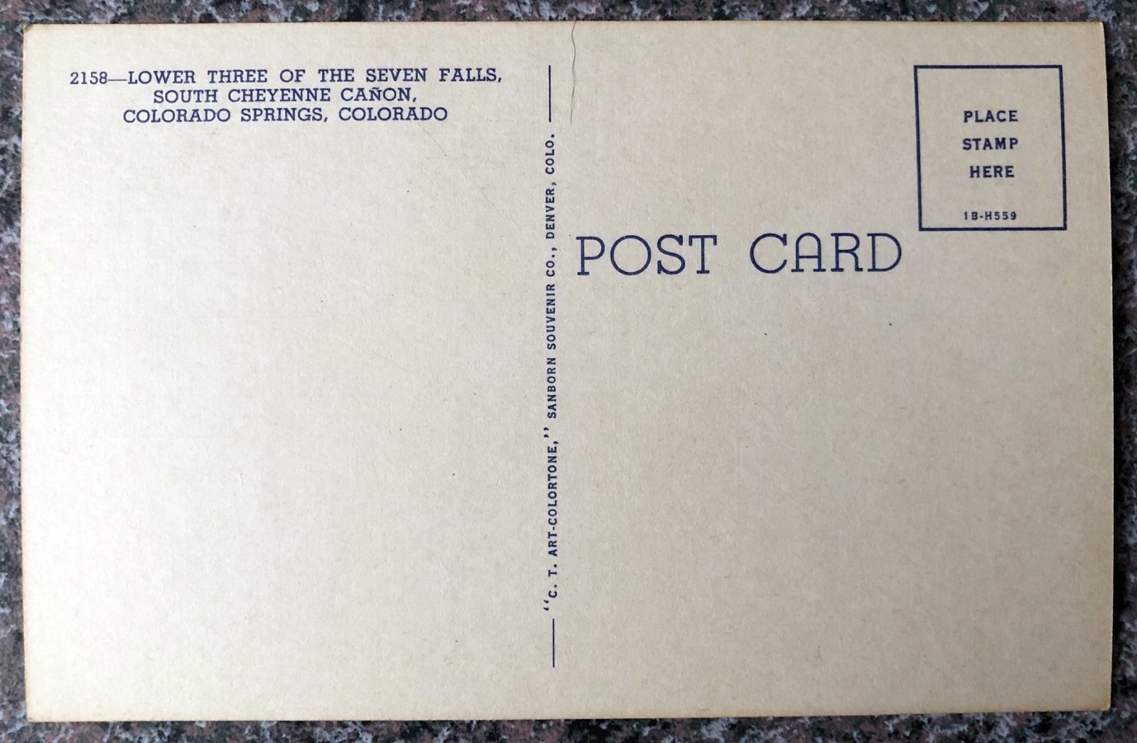 Lower Three Seven Falls-South Cheyenne Canyon-Colorado Springs-Vintage Postcard