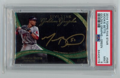 2014 Topps Five Star MOOKIE BETTS /15 Auto RC Golden Green PSA 9 MINT J620