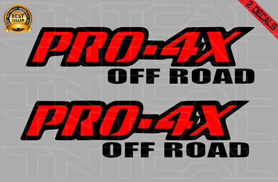 PRO-4X Decal Set Fits: Nissan Titan Frontier Truck Pro4x Vinyl Sticker Black/Red