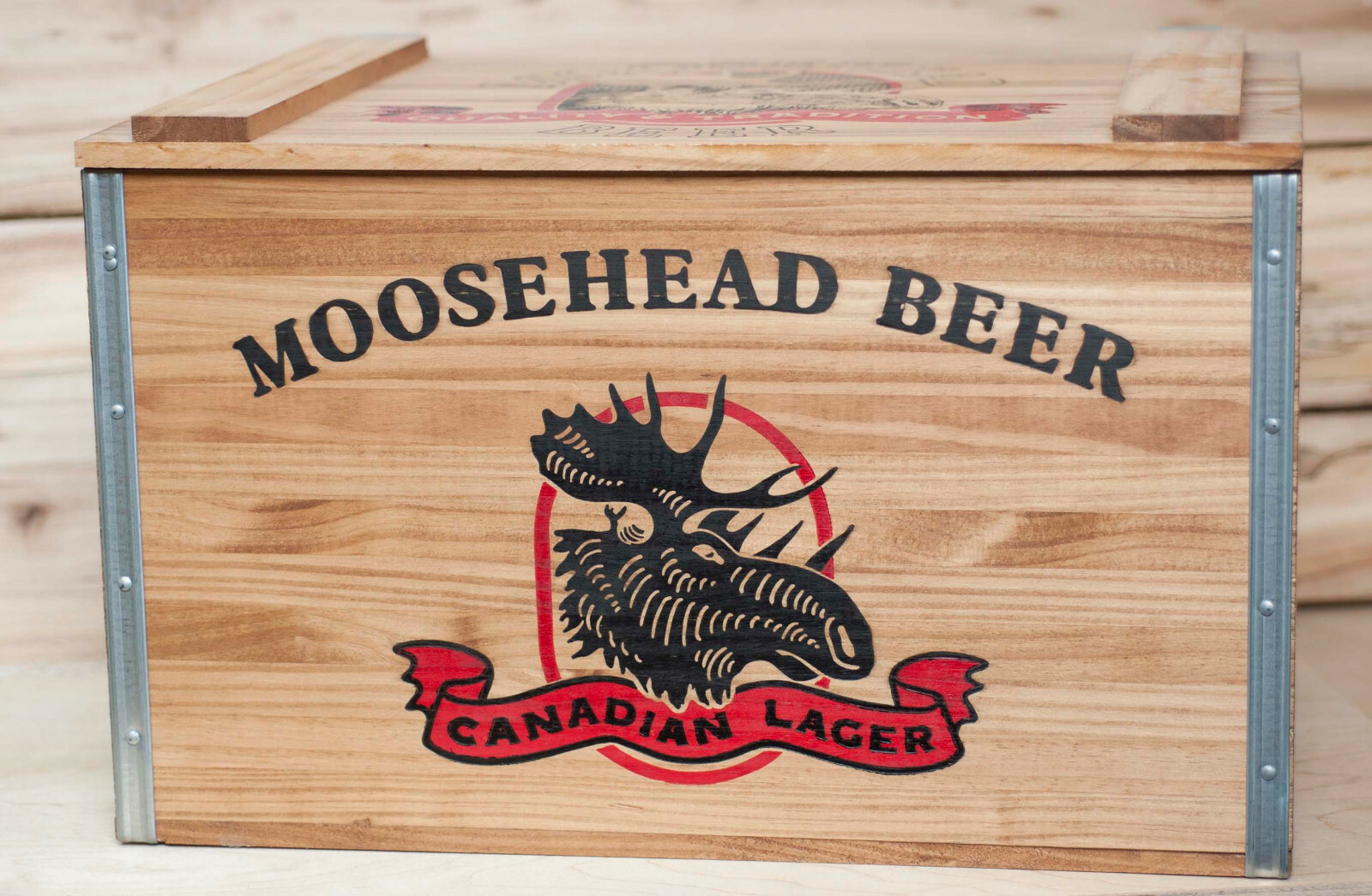 MOOSEHEAD BEER 木箱　アメリカンヴィンテージ ヴィンテージ 蓋つき木箱 ウッドボックス -通販-ローズボール