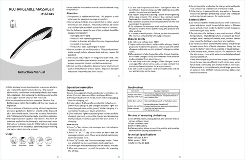 Super Wave Powerful Cordless Massager Back Neck Foot Hand 6 Speed 9 Heads