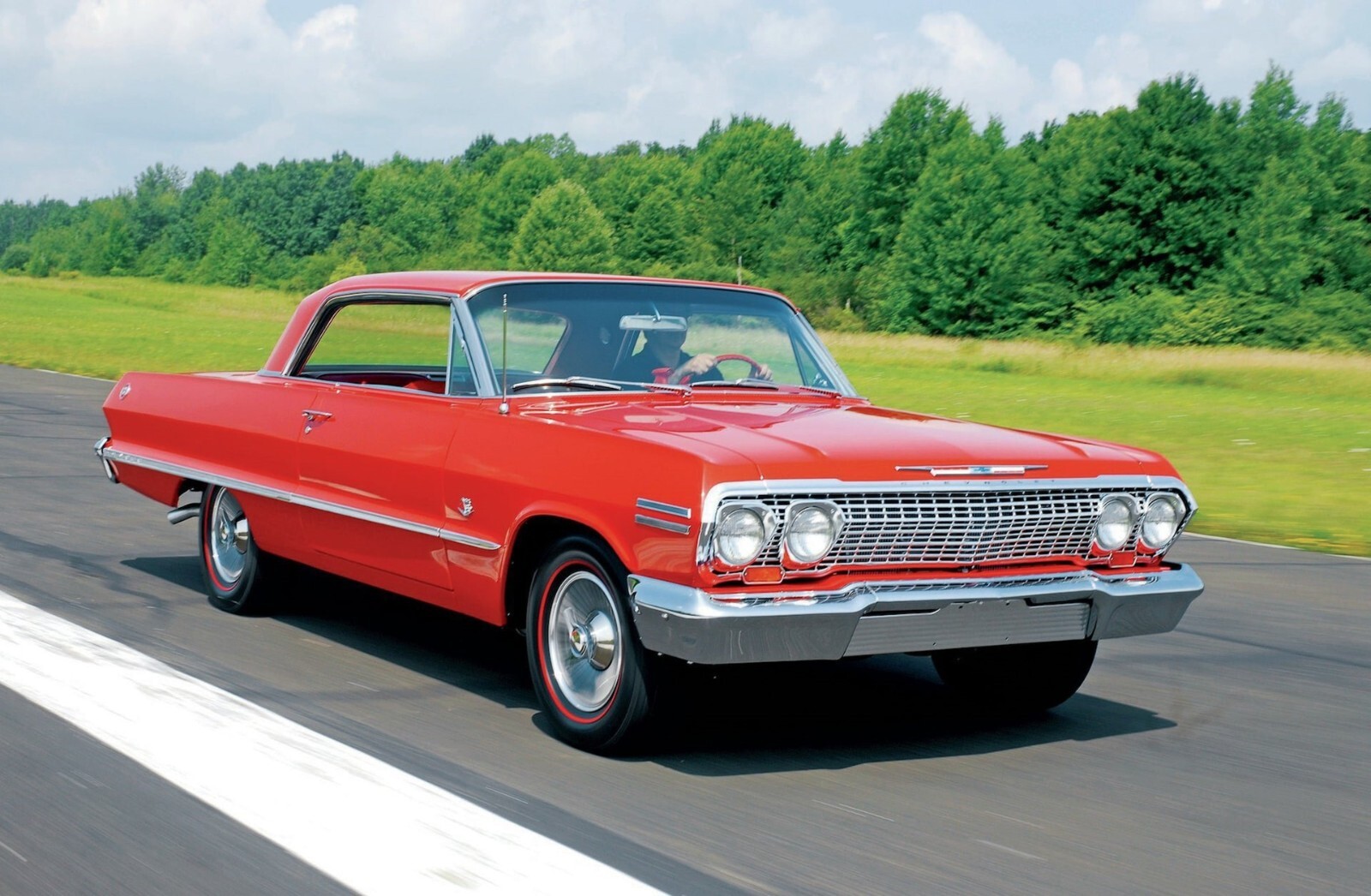 1963 Chevrolet Impala SS red | 24x36 inch POSTER | classic