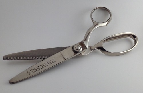 Vintage Collectible Wiss Nickle Plated Pinking Shears Sewing Scissors Tool