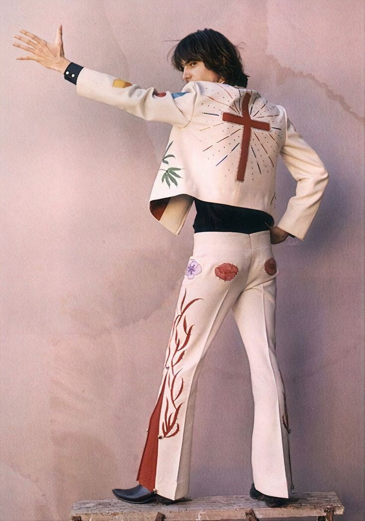 Pre-owned Art Men Custom Made Designer 2pc Suit Heavy Embroidered Premium Cotton Coat Pants In White