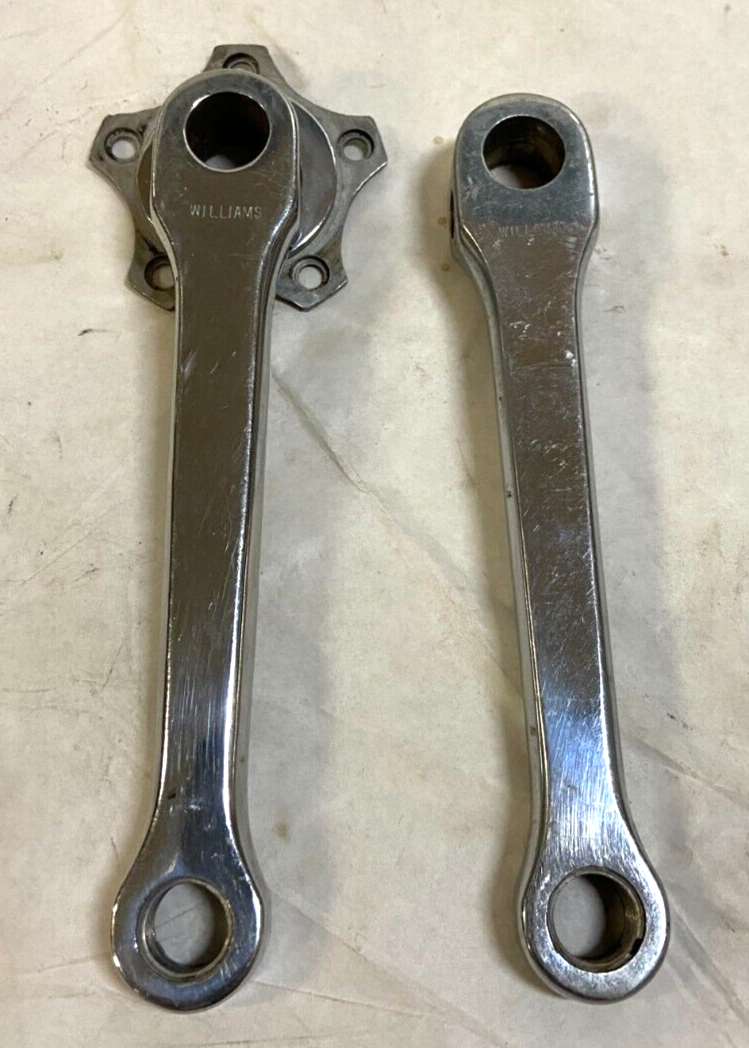 VINTAGE EARLY WILLIAMS STEEL CRANK ARM SET B S A,  PHILLIPS ENGLISH ROAD BICYCLE