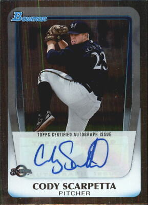 2011 Bowman Draft Prospect Autographs #CS Cody Scarpetta Auto Rookie Card RC . rookie card picture