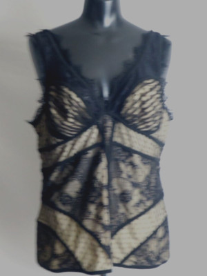 C.O.C. Clothing Obsessed Company New Women 1 XL Top Camisole Lace Black Lined