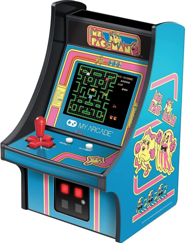 Micro Player Mini Arcade Machine: Ms. Pac-Man Video Game, Fully Playable, 6.75 I