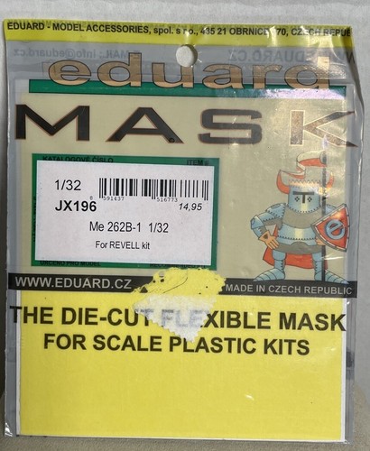 Eduard 1/32 Paint Mask for the Me 262B-1 by Revell - JX196 Eduard 1/32 Paint Mask for the Me 262B-1 by Revell - JX196