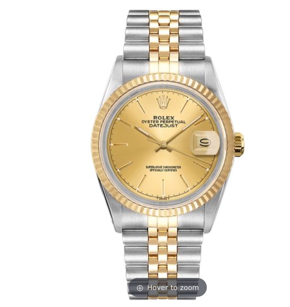 Pre-owned Rolex Datejust Champagne Men's Watch - 16233