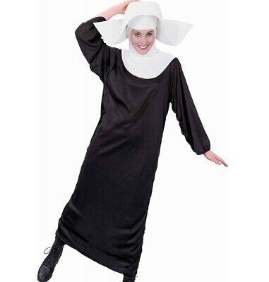 Flying Nun Costume Sister Headpiece Hat Hood Veil Catholic Robe Adult Womens