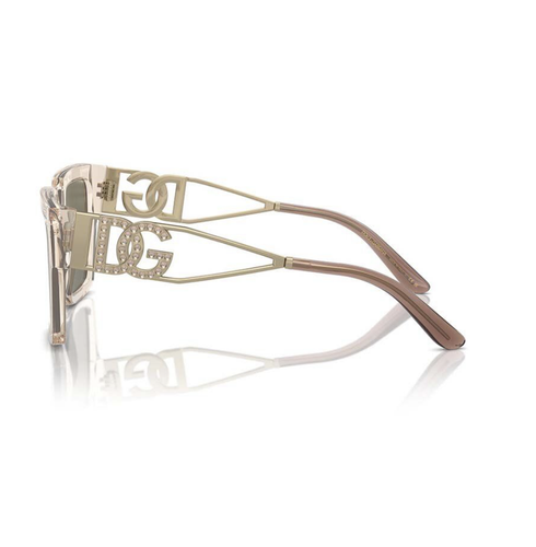 Pre-owned Dolce & Gabbana Dg4446b-343203-53 Yellow Gold Sunglasses