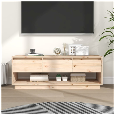 TV Cabinet 110.5x34x40 cm Solid Wood Pine
