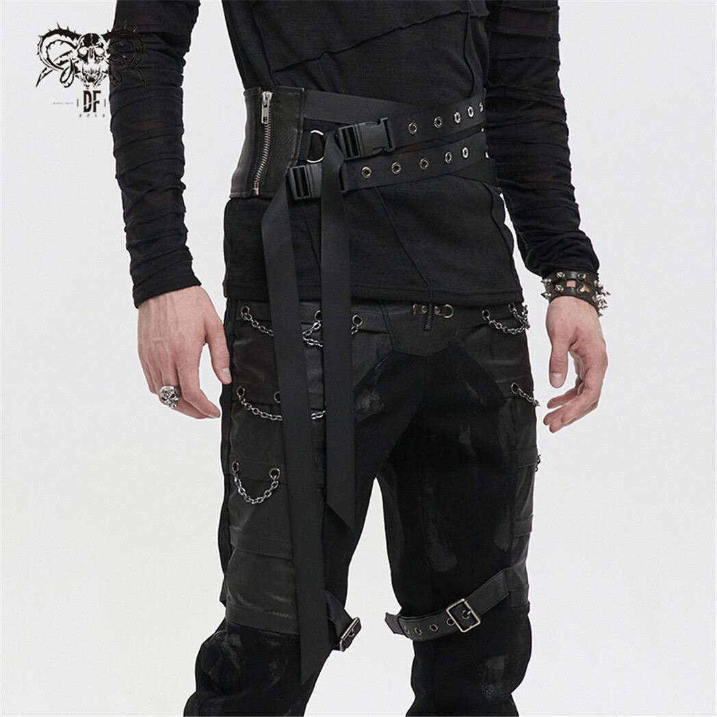 メンズウェア RUFFLOG WAIST BELT LONG PANTS BLACK Pants – RUFFLOG