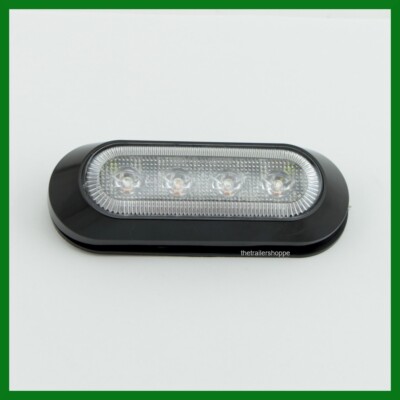 Maxxima Amber & White Clear Lens 4 LED Warning Strobe Surface Mount Light