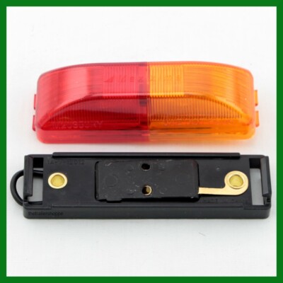 Maxxima Red Amber 8 LED Fender Marker Light Enclosed Trailer, Black Plastic Base