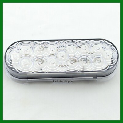 Maxxima Amber Clear Oval Stop Turn Tail Brake Park Light 15 LED Trailer Truck