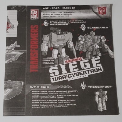 Transformers Siege Alphastrike Counterforce WFC -S26 Final Strike Manual Only!! 