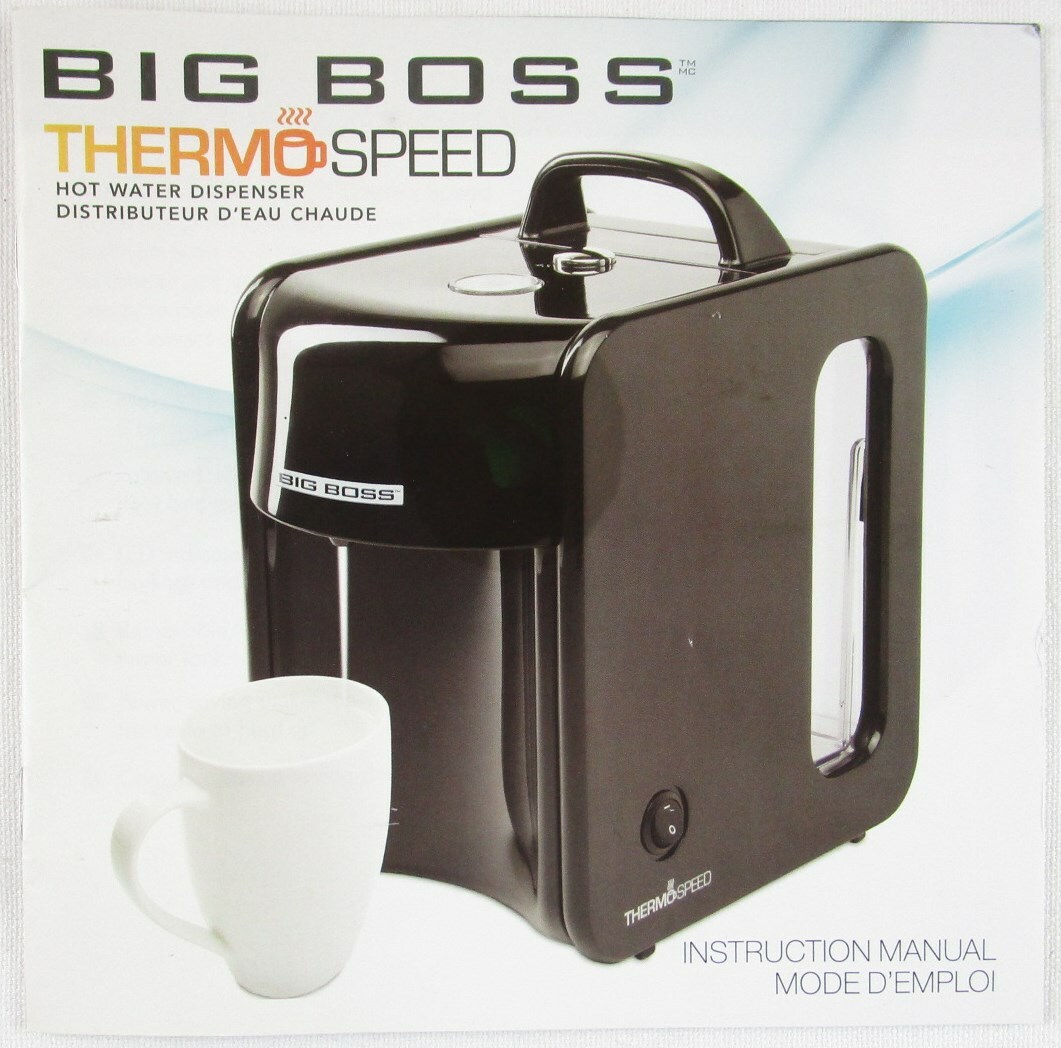 Big Boss Thermo Speed Hot Water Dispenser Instruction Manual Booklet ONLY 8847FE