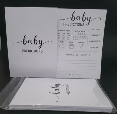 Baby Predictions Baby Shower Game 30 Playing Cards