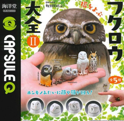 Kaiyodo Capsule Q Museum Mini Figure Owls complete Set of 5 from Japan