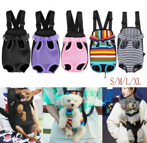 Marsupio borsa per Cani in Tela, Zaino da Trasporto e viaggio - size S-M BLACK