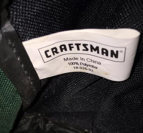 Vintage Craftsman Tools Green & Black Canvas Tool Bag (missing shoulder strap)