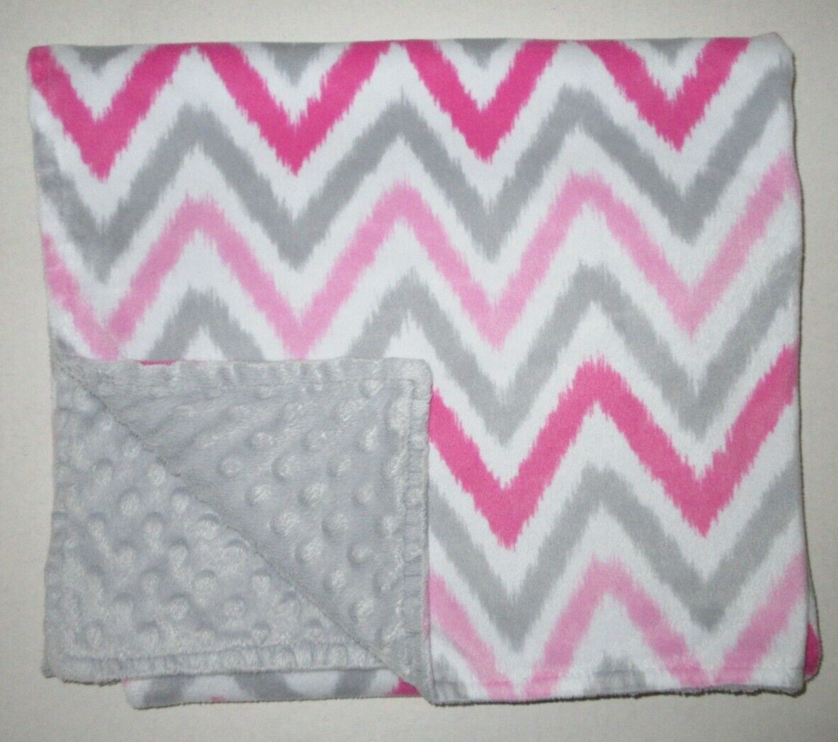 Target Circo Chevron Zig Zag Pink Gray White Minky Bumpy Dot