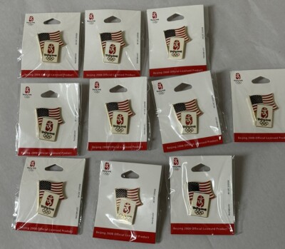 2008 Beijing Olympic Pin American Flag Lot of 10