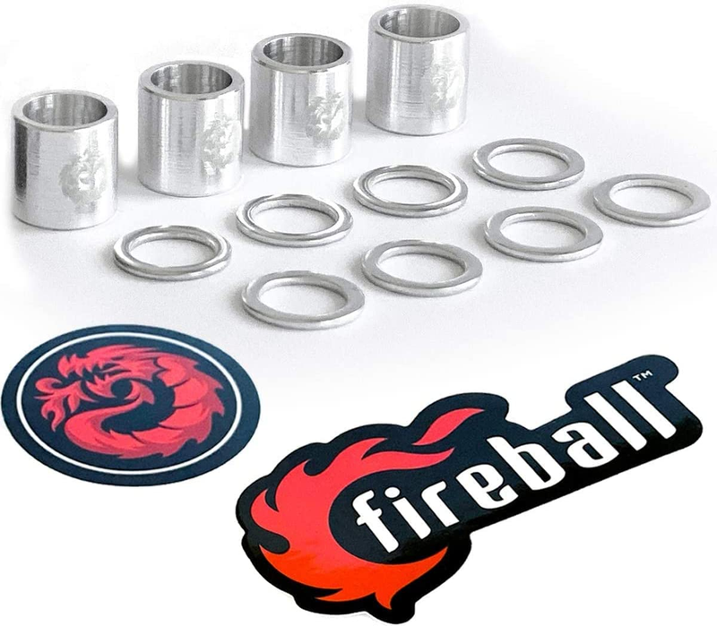 Dragon Precision Aluminum Spacers and Speed Rings Set for Skateboards and Longbo