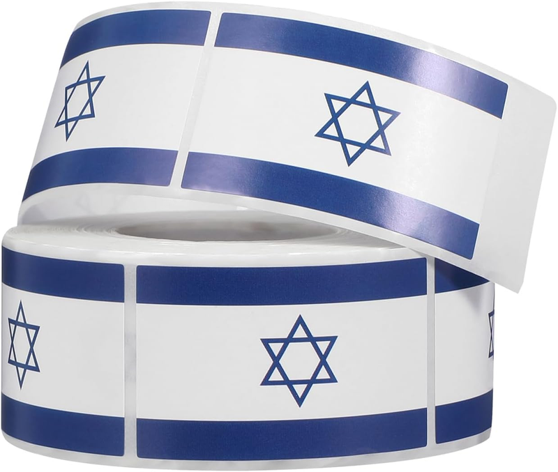 Israel Flag Sticker Roll Adhesive Scrapbook Decals for Journal Water Bottle Lapt