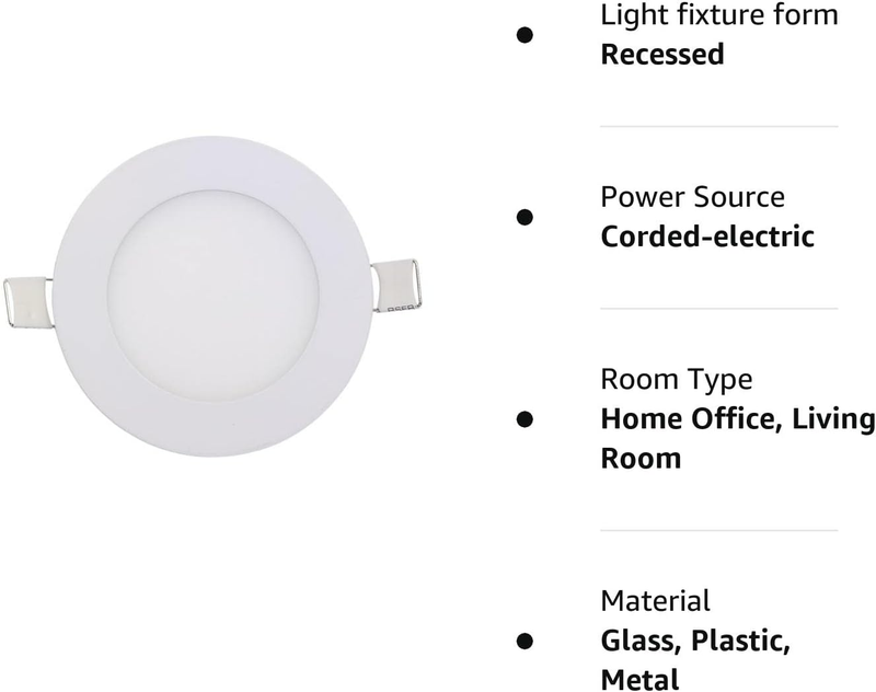 Energy Saving 1000LM 15 Watt 7-Inch Retrofit LED Recessed Lighting Fixture (6000