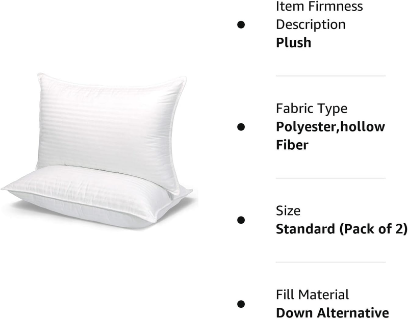 Bed Pillows for Sleeping [Pack of 2] Cozy Dream Series Hotel Quality Pillows Pre