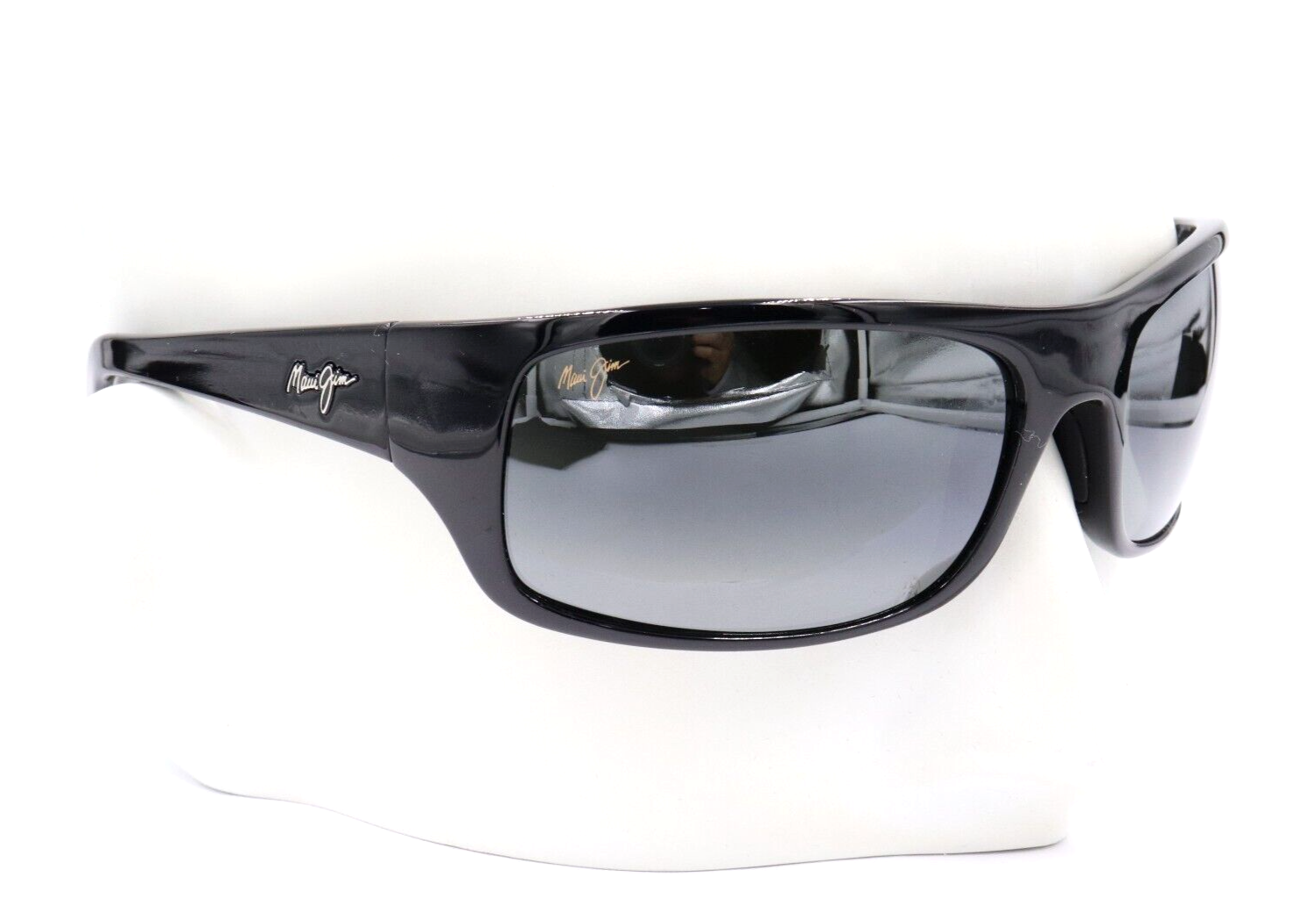 Pre-owned Maui Jim Peahi Neutral Gray Polarized Gloss Black Sunglasses 202-02 $279