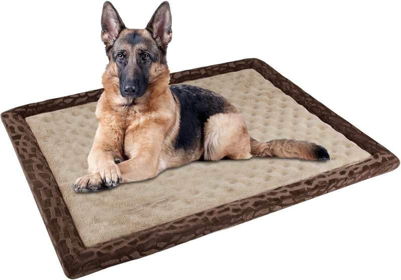 XL Memory Foam Dog Crate Pad 42x28in Large Washable NonSlip Brown