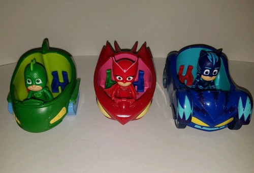 PJ Masks Catboy Owlette Gecko Figure and Vehicle Lot Set