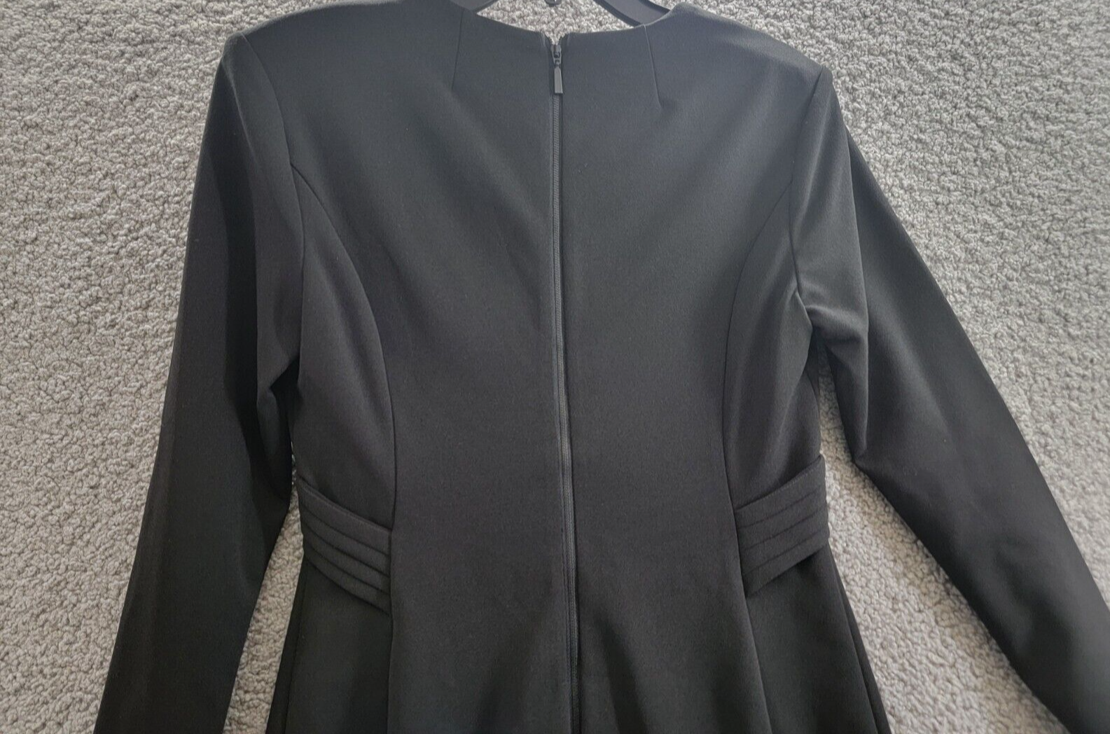 Calvin Klein Pleated Knee Length Sheath Dress Women's 4 Black Back Zip Closure - Picture 11 of 17