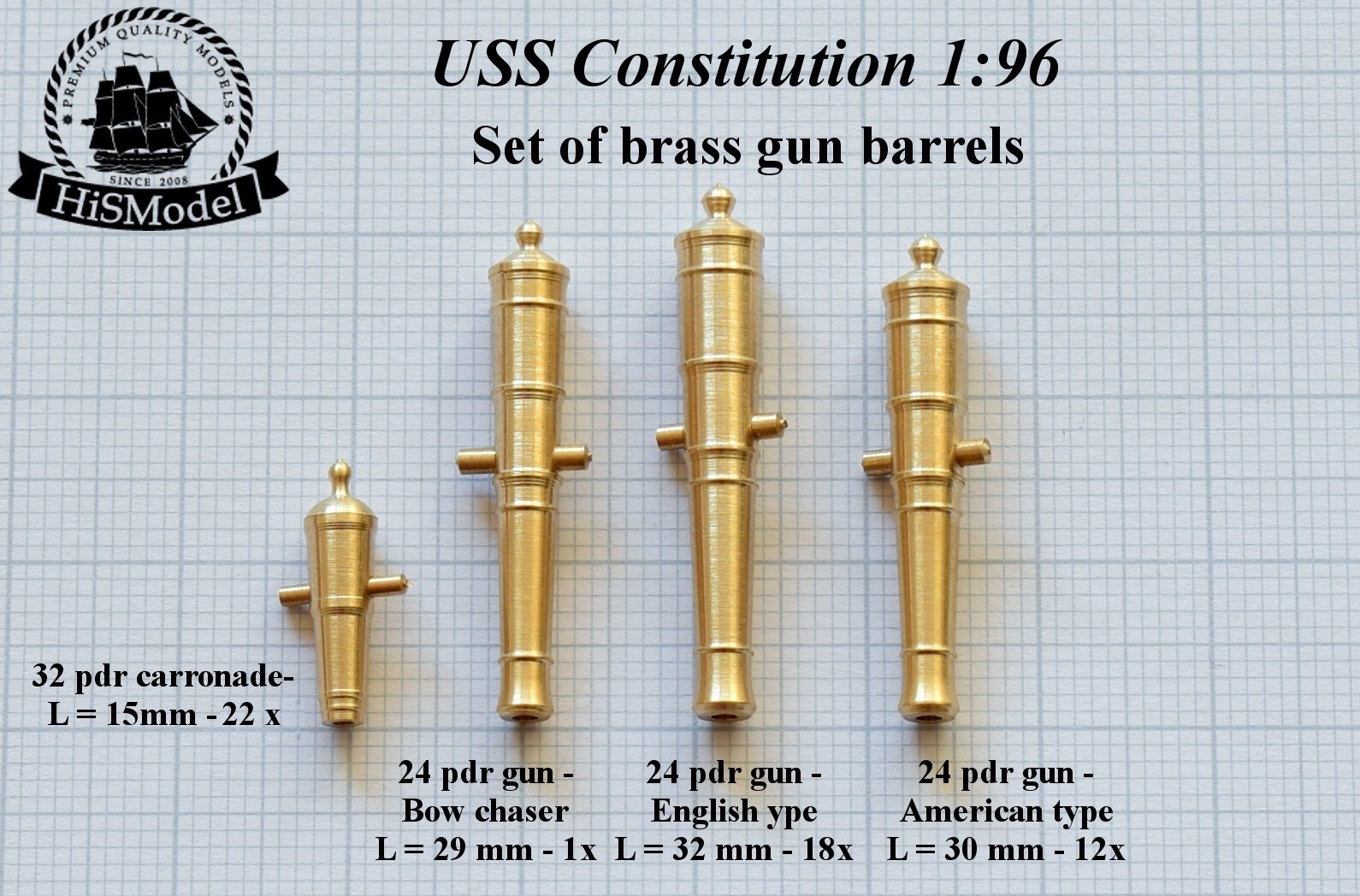 Revell USS Constitution, United States 1:96 - complete set