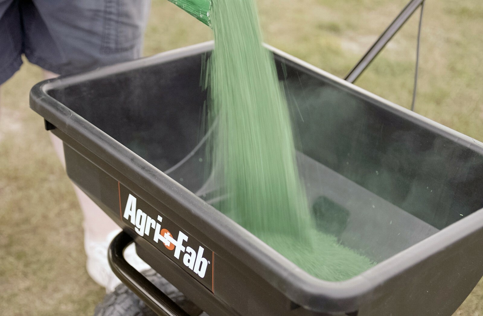 Agri-fab 100 Pound Capacity Tow Broadcast Spreader with 10 Foot Spread, Black