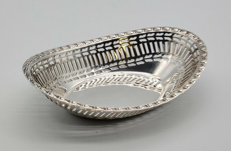 Vintage Oval Silverplate Candy Dish With Piercings. Ornate Design. Very Nice!!