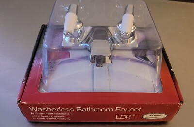 LDR Washerless Double Handle Decor, Bath Faucet w/Pop-Up All Brass Construction