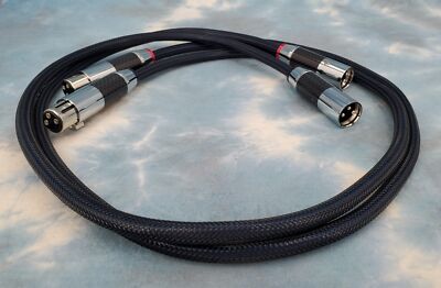 Maze Audio Reference Silver XLR 0.5 Meter Interconnects Pair Rhodium Carbon Plug