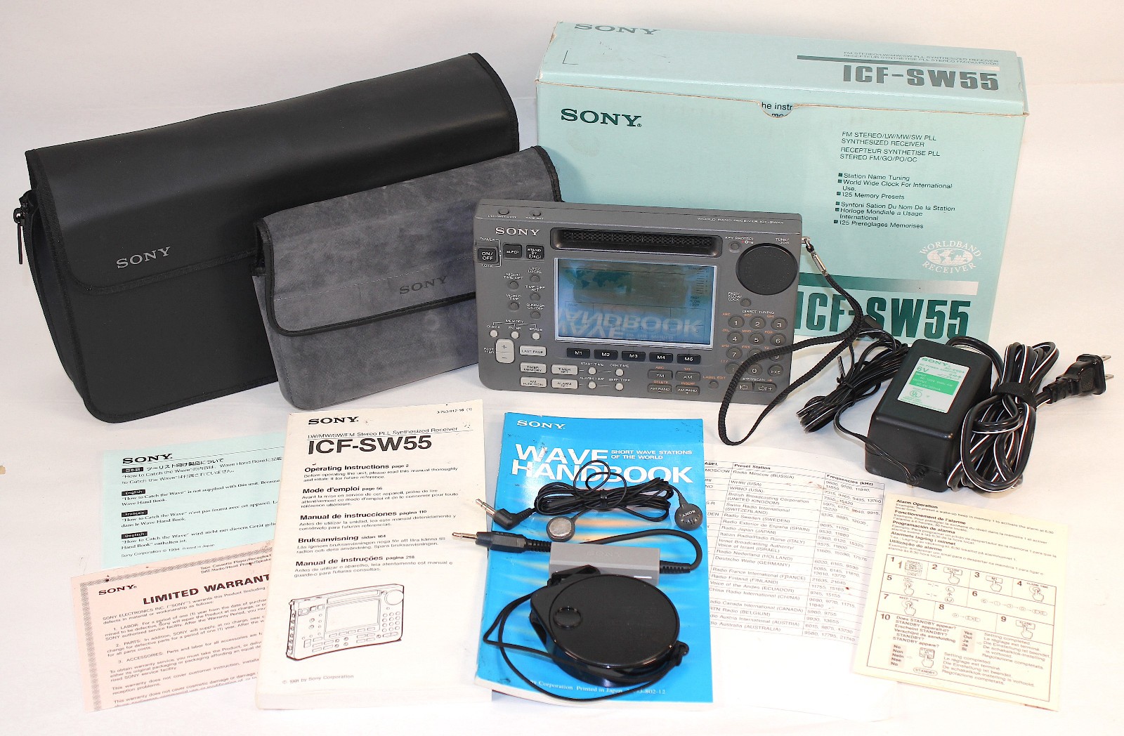 Sony ICF-SW55 LW/MW/SW/AM/FM Stereo Reciever Short Wave