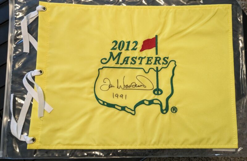 Ian Woosnam Signed Official Masters Pin Flag Perfectly In The Middle W/ 1991