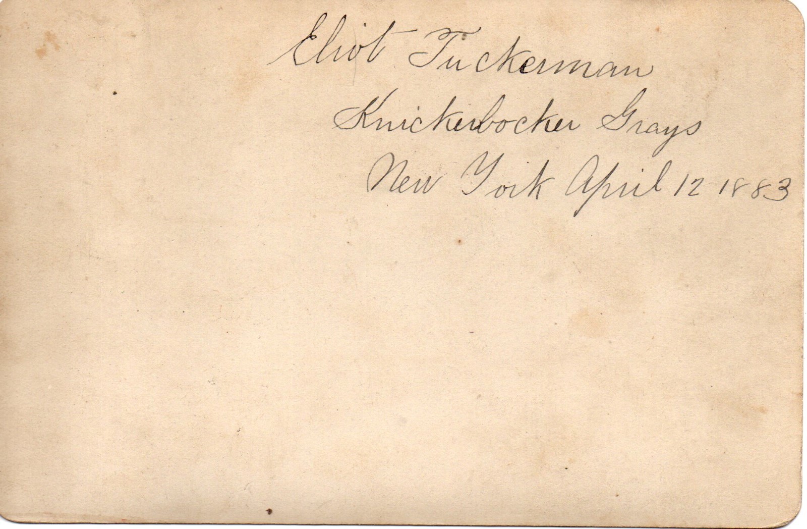 60875. RARE Cabinet Photo April 1893 Knickerbocker Greys (2nd year of existence)