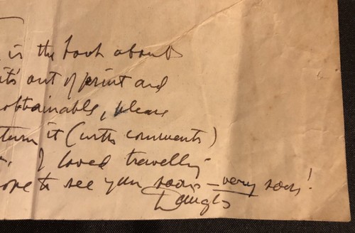 Douglas Fairbanks Personal Note To “MARY DEAR” Hartline Donahue, Verified By MHD